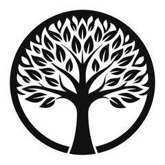 tree with roots linden tree black and white vector