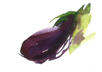 watercolor eggplant