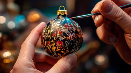 Painting Intricate Designs on Glass Ornament