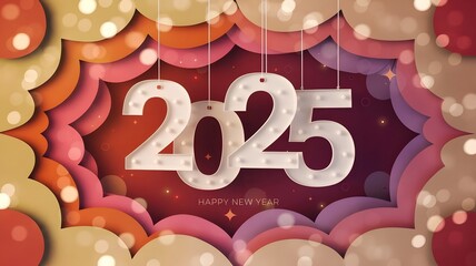3D 2025 text background. New year concept.