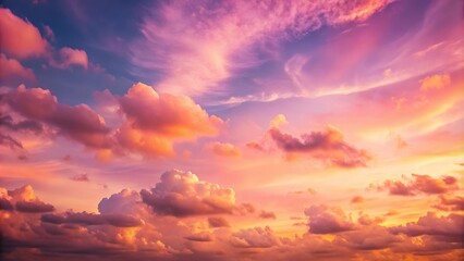 Obraz premium Soft pinks and blushing peaches illuminate the evening sky as day yields to night, serene, horizon, gentle, soft pinks, natural light