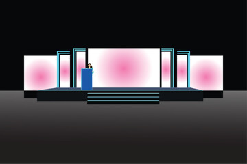 2d Stage Design Vector Illustration for all kinds of events, Much more