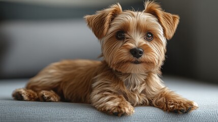 Adorable Yorkshire Terrier Puppy Isolated on a White Background Suitable for Pet-Related Marketing and Pet Care Services