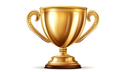 Golden trophy cup set against a white backdrop, symbolizing excellence and top performance.
