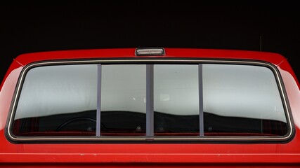 Rear window on a truck