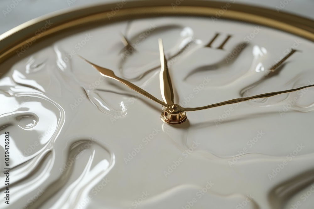 Fototapete the surreal clock features hands that appear to melt, emphasizing the fluidity and transience of tim
