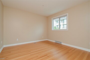 Spacious Room with Natural Light: Modern Interior, Hardwood Floor, Calm Atmosphere