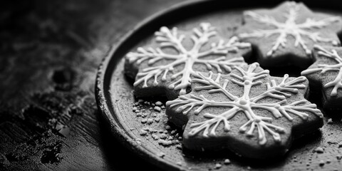 Elegant Snowflake-Shaped Cookie Stamp on a Baking Sheet