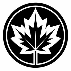 silhouette of leaf  maple leaf black and white vector 