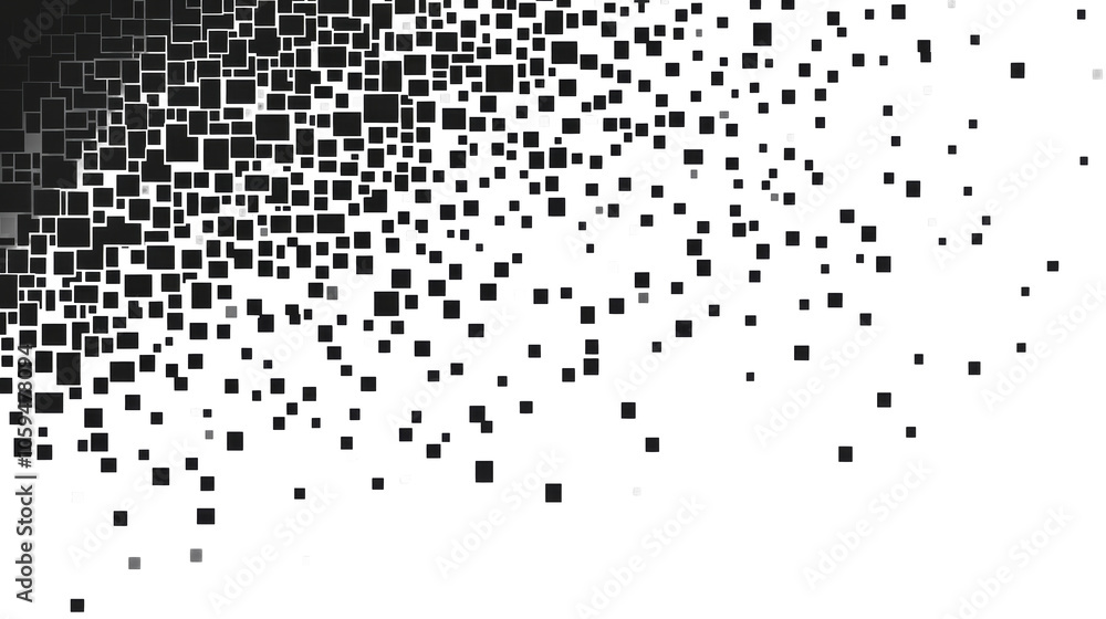 Poster Abstract black square pattern on dark background