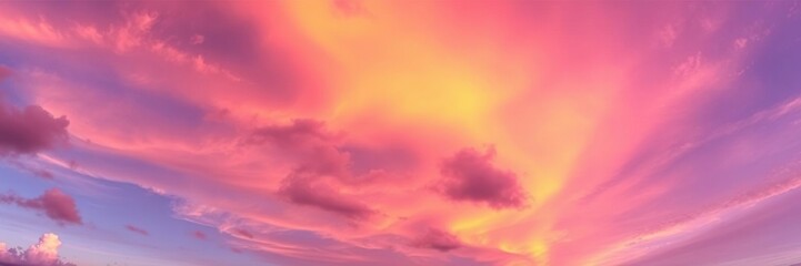 Obraz premium Vibrant multicolored cloud in the sky with striking hues of pink, purple, and orange, color combination, striking