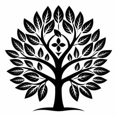 black and white tree