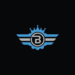 Royal Gears With Letter B Logo Design