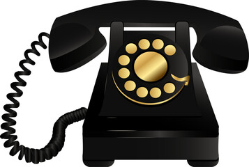 old telephone, black, call, antique, retro, classic, communication, contact, technology, vector