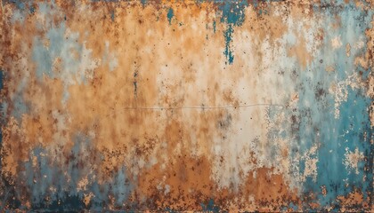Fototapeta premium Textured abstract background with rusty metal patterns in warm and cool tones 