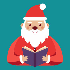 santa claus reading a book