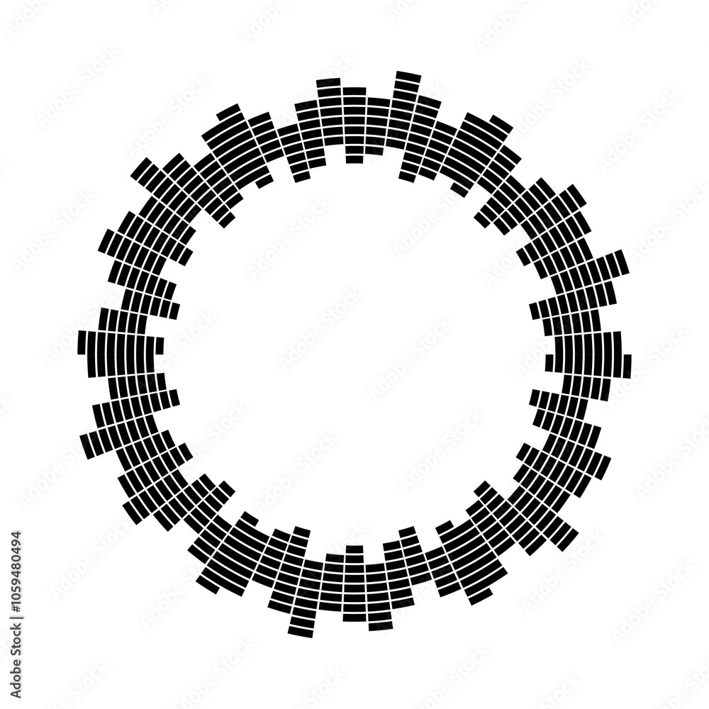 Poster equalizer music symbol sound wave circle. vector icon design.