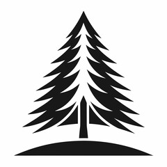 black and white christmas silhouettes set of trees vector