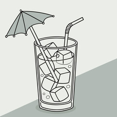 cocktail with ice and lime