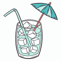 cocktail with ice and lemon