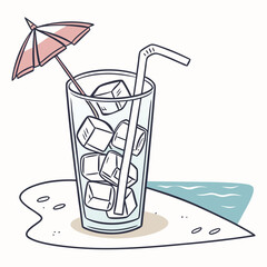 cocktail with ice and lemon