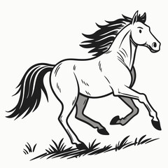 horse silhouette isolated on white