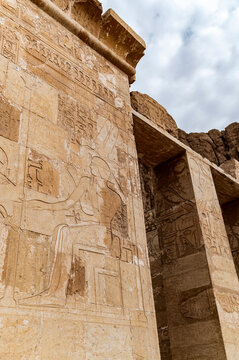 Hieroglyphic Pillars at Hatsepsut Temple, Egypt