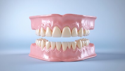 Obraz premium 3D Model of Teeth with Wrinkle Effect Showcasing Innovative Dental Health Solutions and Advances in Teeth Healthcare