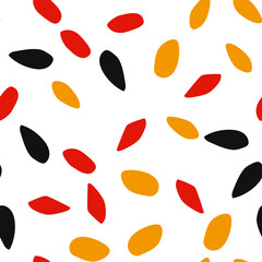 red, yellow and black shapes. seamless pattern vector graphic