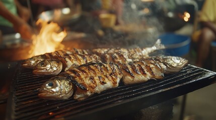 Grilled Fish on a Charcoal Grill