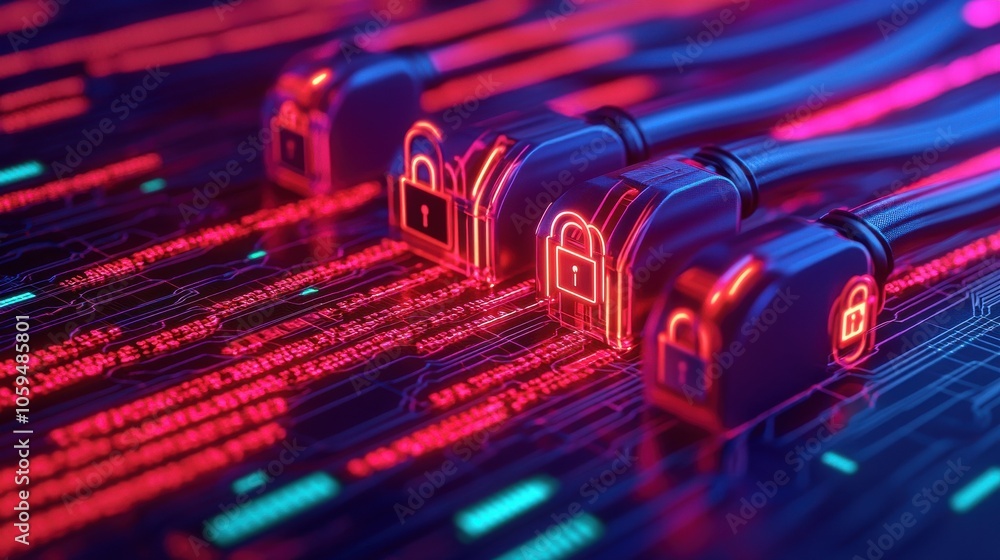 Poster abstract visual representation of internet security