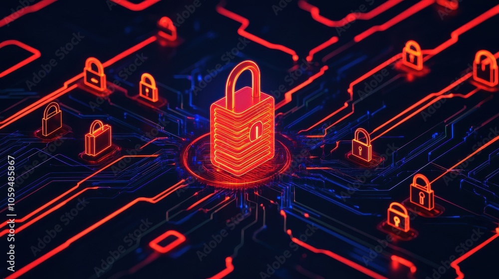 Poster abstract visual of internet security concept