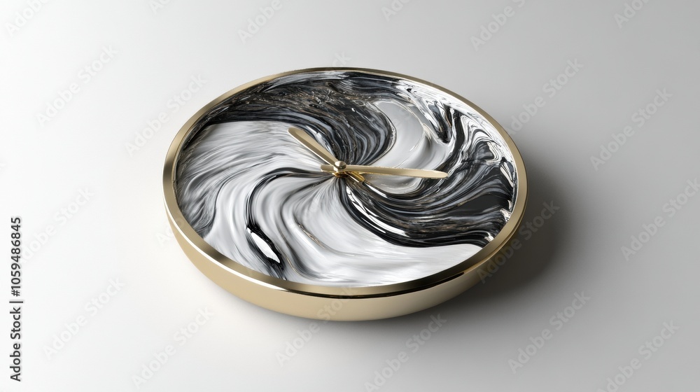 Fototapete the artwork features a clock with melting hands, capturing the essence of time's continuous flow in 