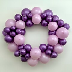 Fototapeta premium Purple and pink balloon wreath