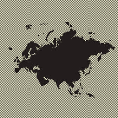 Obraz premium Map of Eurasia, sign silhouette. World Map Globe. Vector Illustration isolated on transparent background. Europe and Asia continent