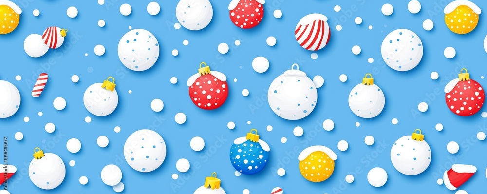 Poster seamless pattern of white snow falling on a blue background. the pattern can be used as a greeting c