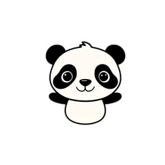 Panda out line vector 
