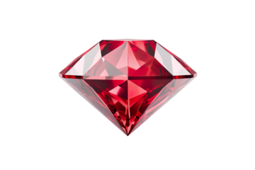 Red diamond isolated on transparent background