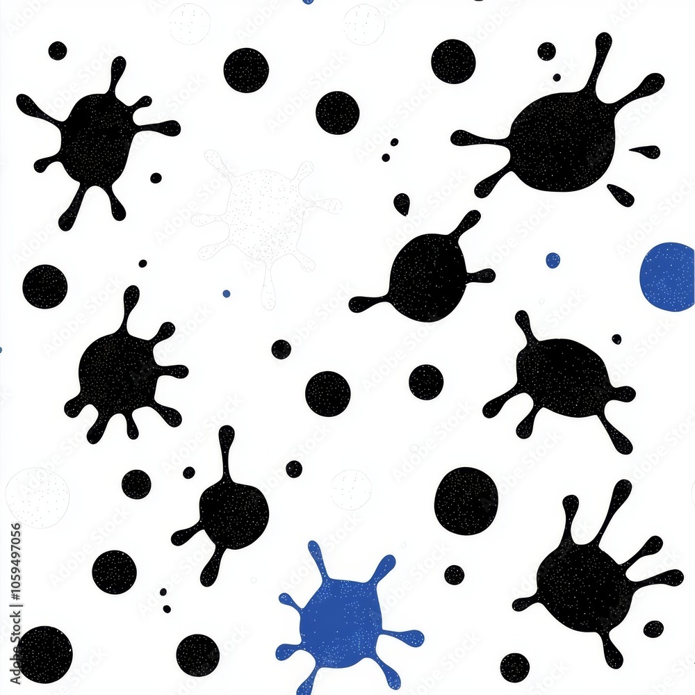 Poster an irregular pattern of specks, spots, and blobs. monochrome noisy texture. distressed surface desig
