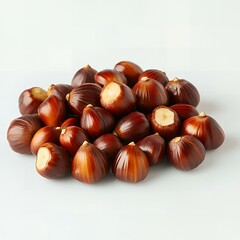 Obraz premium A pile of fresh chestnuts ready to be roasted.