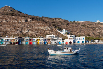 Colorful houses of the fishing village of Klima, Milos. Greece.