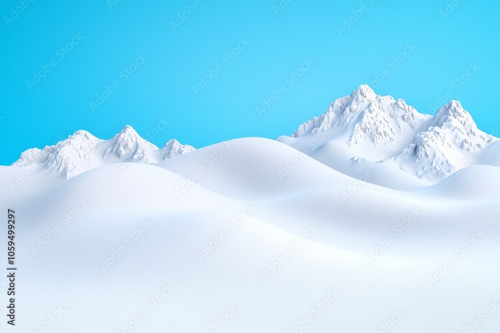 Poster using selective focus, an abstract fresh snow texture background is shown.