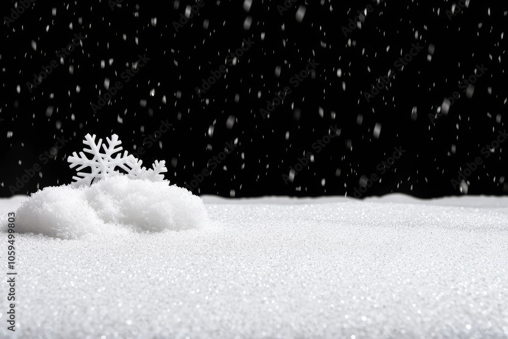 Poster the layers of falling snow are isolated on a black background, ready to use in your design as layer 