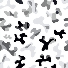 Grey and white background with seamless geometric camouflage pattern.