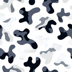 Pattern with geometric camouflage. Abstract military grey and white background.