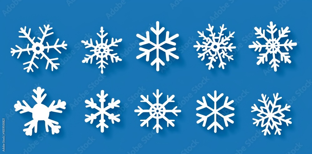 Poster a falling snowflake pattern is isolated on a transparent background. it represents a white cold snow