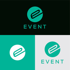 Letter E event circle global typography logo design business name ideas vector editable 