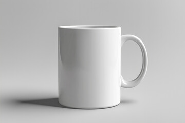 Obraz premium A white mock-up mug on a light gray background.