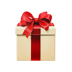 Obraz premium A beautifully wrapped gift box with a red bow, perfect for celebrations and special occasions