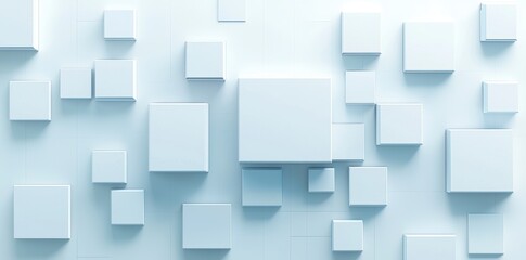 Obraz premium A white abstract cityscape with building shapes on a white background with copy space